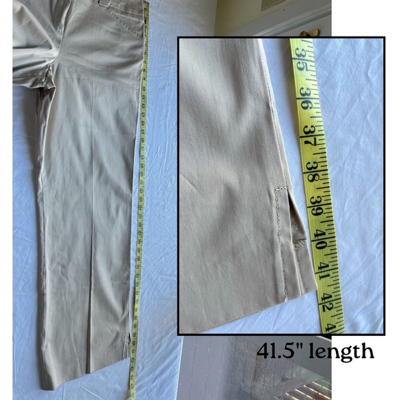 NWT Larry Levine Straight Leg Khaki Pants New Stone | Size 14 - Picture 9 of 13